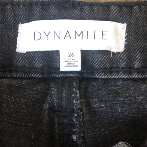 Dynamite high-waisted black frayed jean shorts - Picture 2 of 3